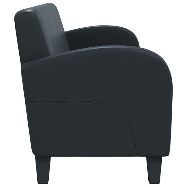 vidaXL 3-miestna pohovka, umelá koža, čierna