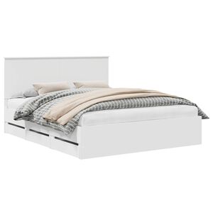 vidaXL R&aacute;m postele so z&aacute;suvkou Biela 160 x 200 cm Inžinierske drevo