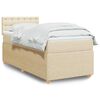 vidaXL Posteľn&yacute; r&aacute;m boxspring s matracom kr&eacute;mov&yacute; 90x190 cm l&aacute;tka