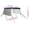 vidaXL Strie&scaron;ka Bimini s 3 obl&uacute;kmi a sieť. stenami 183x(137-152)x137cm