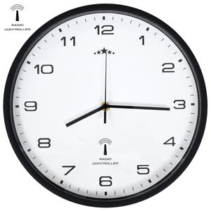 vidaXL R&aacute;diom ovl&aacute;dan&eacute; n&aacute;stenn&eacute; hodiny, strojček Quartz,biele a čierne