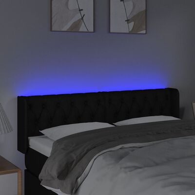 vidaXL Čelo postele s LED čierne 163x16x78/88 cm látka