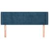 vidaXL Čelo postele so z&aacute;hybmi tmavomodr&aacute; 147x16x78/88 cm zamat