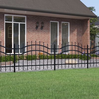 vidaXL Záhradný plot s hrotmi čierny 115 cm oceľ s práškovým nástrekom