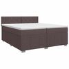 vidaXL Posteľ boxspring s matracom Tmavohned&aacute; 200 x 200 cm L&aacute;tka