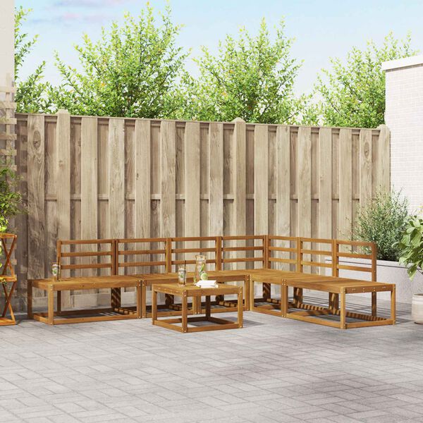 vidaXL Sada pohoviek 7 Kus Pr&iacute;rodn&aacute; Pevn&eacute; ak&aacute;ciov&eacute; drevo