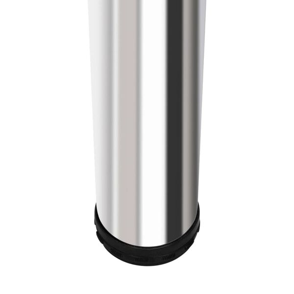 vidaXL Barový stolík, MDF, s 2 oceľovými nohami, vysoký lesk, biely