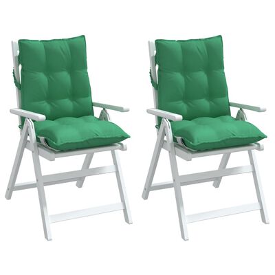 vidaXL Podložky na stoličky nízke operadlo 2 ks zelené oxfordská látka