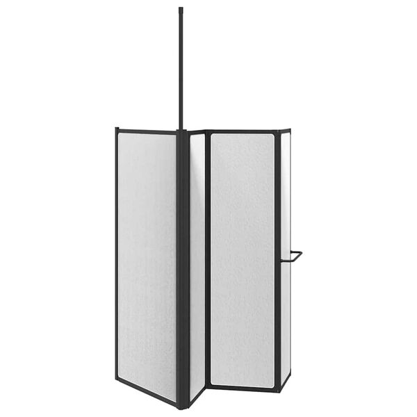 vidaXL Sprchová zástena Iný Čierna 120 x 70 x 137 cm Hliník