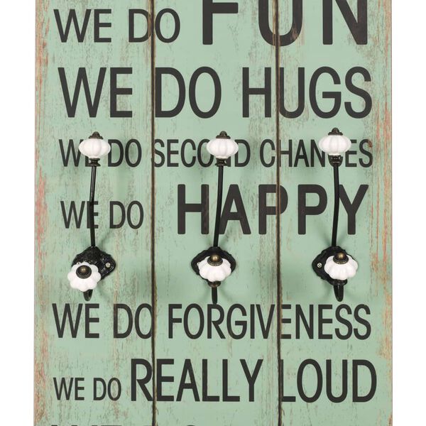 vidaXL Nástenný vešiak na kabáty so 6 háčikmi 120x40 cm HAPPY LOVE