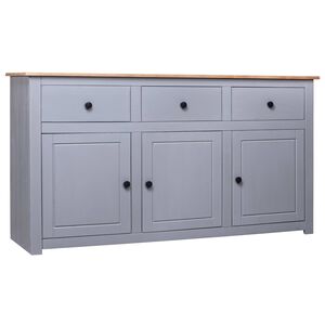 vidaXL Komoda siv&aacute; 135x40x80 cm mas&iacute;vne borovicov&eacute; drevo Panama
