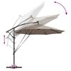 vidaXL Kantileverový banánový parasol Sivohnedá 294 x 294 x 248 cm