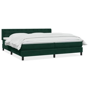 vidaXL Posteľn&yacute; r&aacute;m boxsping s matracom tmavozelen&yacute; 180x220 cm zamat