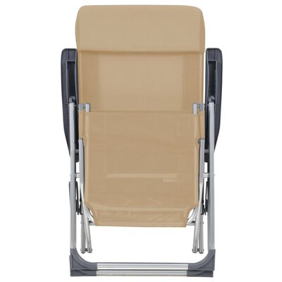 vidaXL Skladacie kempingové stoličky s podnožkami 2ks, krémové, hliník