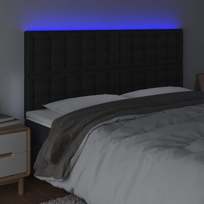 vidaXL Čelo postele s LED čierne 160x5x118/128 cm umelá koža