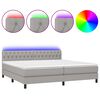 vidaXL Posteľ boxsping s matracom a LED bledosiv&aacute; 200x200 cm l&aacute;tka