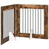 vidaXL Skladacia psia br&aacute;na so stojanmi 2 pcs Dymov&yacute; dub 160,5 cm