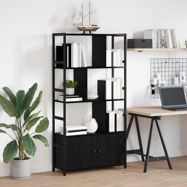 vidaXL Reg&aacute;l na knihy Čierny dub 80 x 30 x 155,5 cm Kompozitn&eacute; drevo