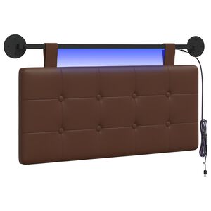 vidaXL Z&aacute;vesn&eacute; čelo postele S LED svetlom Hned&aacute; Umel&aacute; koža