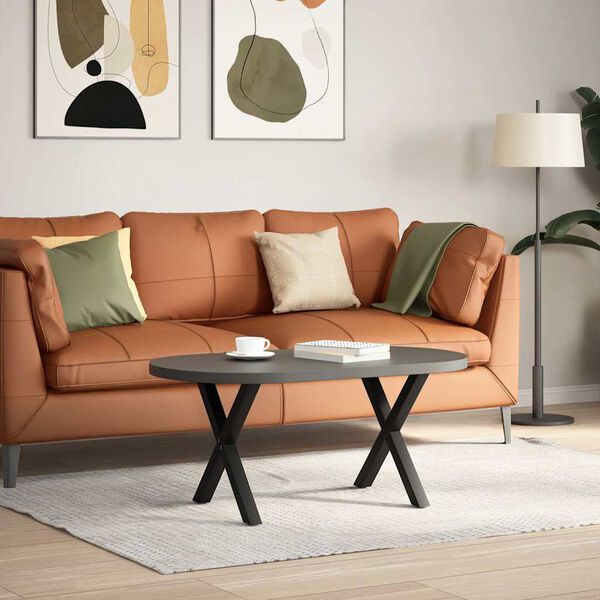 vidaXL Nohy konferenčného stolíka v tvare X, 2 ks, čierne, 60 x (42-43) cm, oceľové