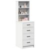 vidaXL Highboard so z&aacute;suvkou Biela 40 x 41 x 135 cm Kompozitn&eacute; drevo