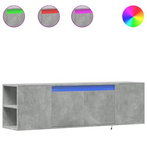 vidaXL TV n&aacute;stenn&aacute; skrinka s LED svetlami bet&oacute;novo siv&aacute; 135x31x39,5 cm