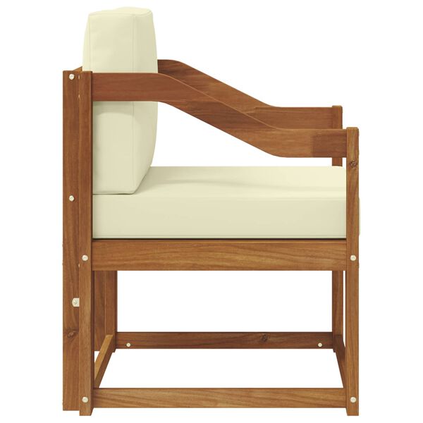 vidaXL Vonkaj&scaron;ia pohovka Mas&iacute;vne ak&aacute;ciov&eacute; drevo a polyester Pr&iacute;rodn&aacute;