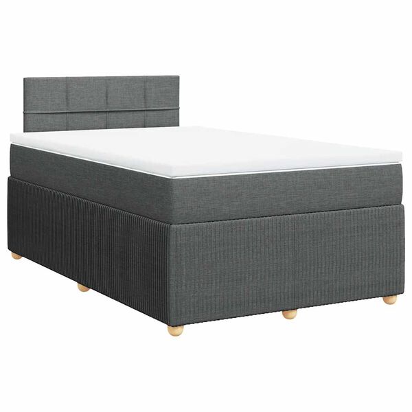 vidaXL Boxspring posteľ s matracom, tmavosiv&aacute; 120x190 cm, l&aacute;tka