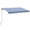 vidaXL Automatick&aacute; mark&iacute;za, LED a senzor vetra 350x250 cm, modr&aacute;/biela