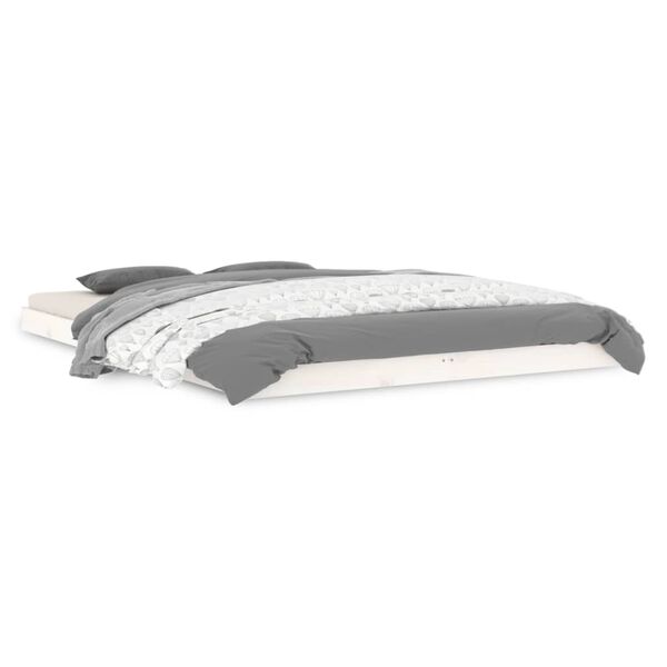 vidaXL Posteľn&yacute; r&aacute;m biely 140x200 cm borovicov&yacute; mas&iacute;v