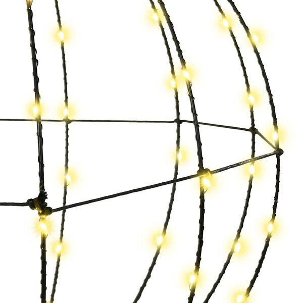 vidaXL Lopta s 120 LED-i Tepl&aacute; biela 40 cm Kov