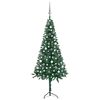 vidaXL Rohov&yacute; umel&yacute; vianočn&yacute; stromček s LED a guľami zelen&yacute; 180 cm PVC