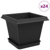 vidaXL Kvetin&aacute;če 24 pcs Čierna 20 x 20 x 16 cm Plast
