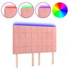 vidaXL Čelo postele s LED ružov&eacute; 144x5x118/128 cm zamat