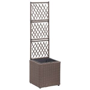 vidaXL Vyv&yacute;&scaron;en&yacute; z&aacute;hon+mriežka, 1 n&aacute;doba 30x30x107 cm, polyratan, hned&yacute;