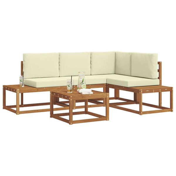 vidaXL Z&aacute;hradn&aacute; s&uacute;prava gaučov s vank&uacute;&scaron;om 5 Kus Pr&iacute;rodn&aacute; a kr&eacute;mov&aacute;