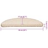 vidaXL Schodov&eacute; rohože 30 ks 56x17x3 cm kr&eacute;mov&eacute;, polkruhov&eacute;