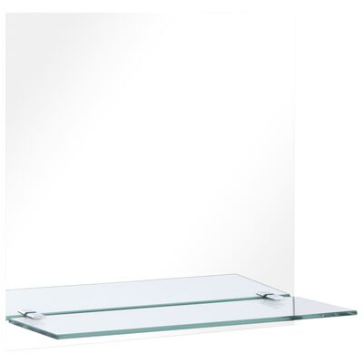 vidaXL Nástenné zrkadlo s poličkou 50x50 cm, tvrdené sklo
