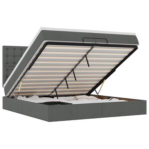 vidaXL Osmansk&yacute; r&aacute;m postele s matracmi tmavosiv&aacute; 200x200 cm l&aacute;tka