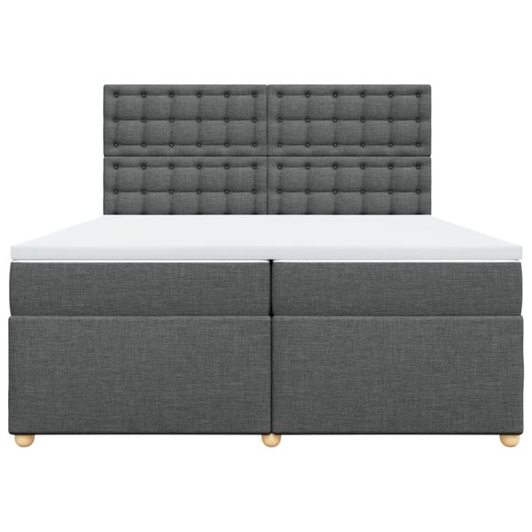vidaXL Boxspring posteľ s matracom tmavosiv&aacute; 200x200 cm l&aacute;tka