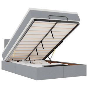 vidaXL Osmansk&aacute; posteľ s matracom svetlosiv&aacute; 120x200 cm l&aacute;tka