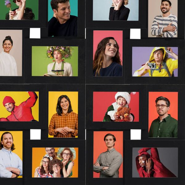 vidaXL Kol&aacute;žov&yacute; fotor&aacute;mik na 24 fotiek (10x15 cm) čierny MDF