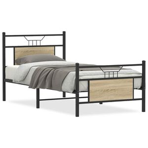 vidaXL Posteľn&yacute; r&aacute;m bez matraca dub sonoma 75x190 cm kompozitn&eacute; drevo