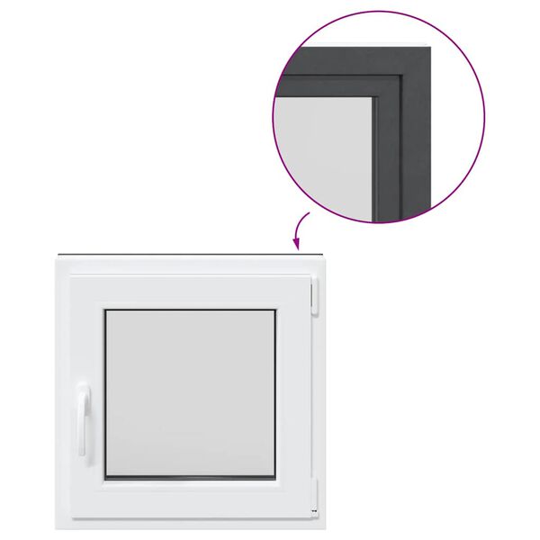 vidaXL Okno do suter&eacute;nu "RISOR" 50x50 cm otv&aacute;ravo-sklopn&eacute; DIN prav&eacute; antracitov&eacute;