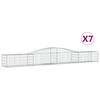 vidaXL Obl&uacute;kov&yacute; gabionov&yacute; k&ocirc;&scaron; 7 ks 400x50x40/60 cm pozinkovan&eacute; železo