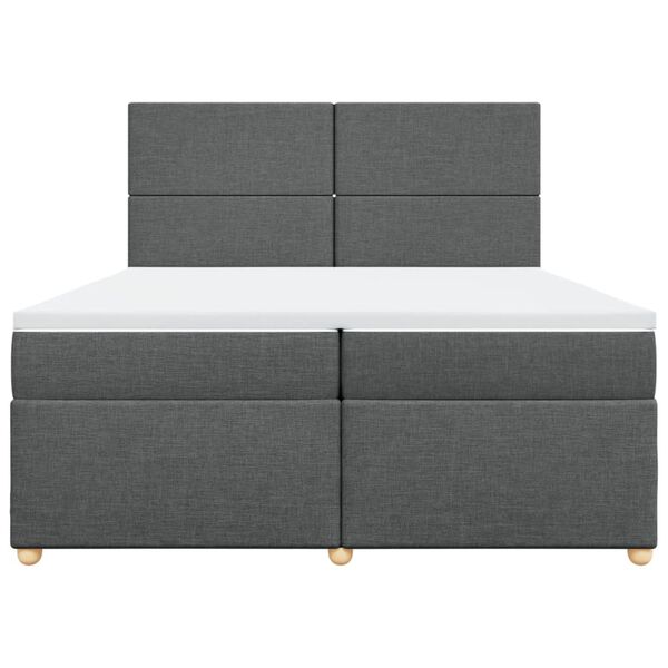 vidaXL Boxspring posteľ s matracom tmavosiv&aacute; 200x200 cm l&aacute;tka