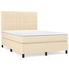 vidaXL Posteľn&yacute; r&aacute;m boxspring s matracom kr&eacute;mov&yacute; 140x200 cm l&aacute;tka