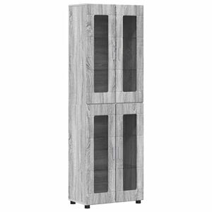 vidaXL Highboard FLORIN 60 x 35 x 182 cm Siv&yacute; Sonoma Kompozitn&eacute; drevo
