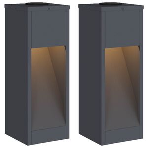 vidaXL Sol&aacute;rna LED chodn&iacute;kov&aacute; lampa 2 ks Tepl&aacute; biela 18 x 18 x 50 cm