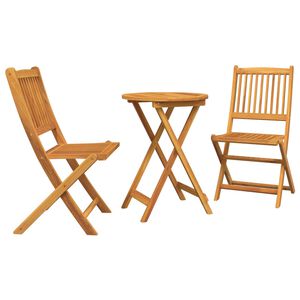 vidaXL Záhradný bistro set 3 pcs Hnedá akáciový masív
